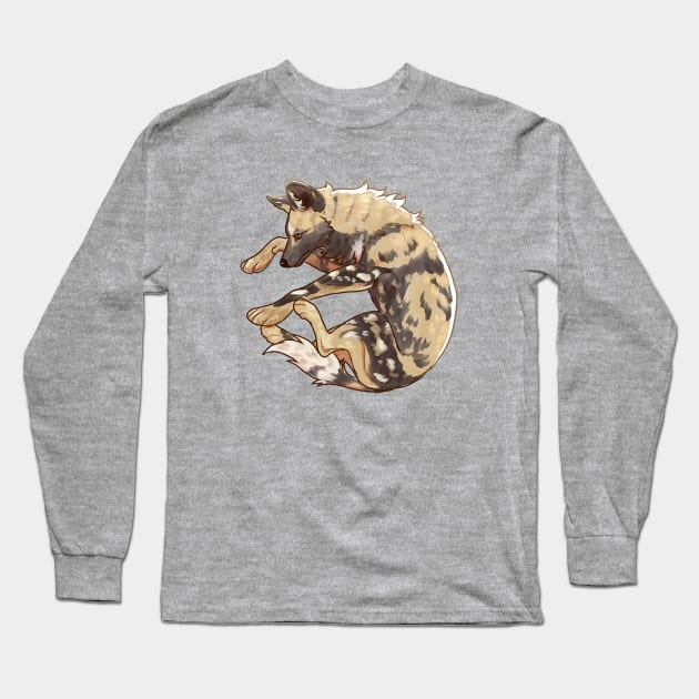 African wild dog Long Sleeve T-Shirt by miharoe